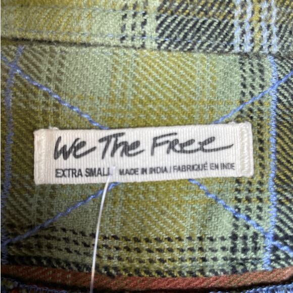 Free People Izzy Olive Combo Shirt/Shacket XS/SM/MD NWT - Picture 10 of 11